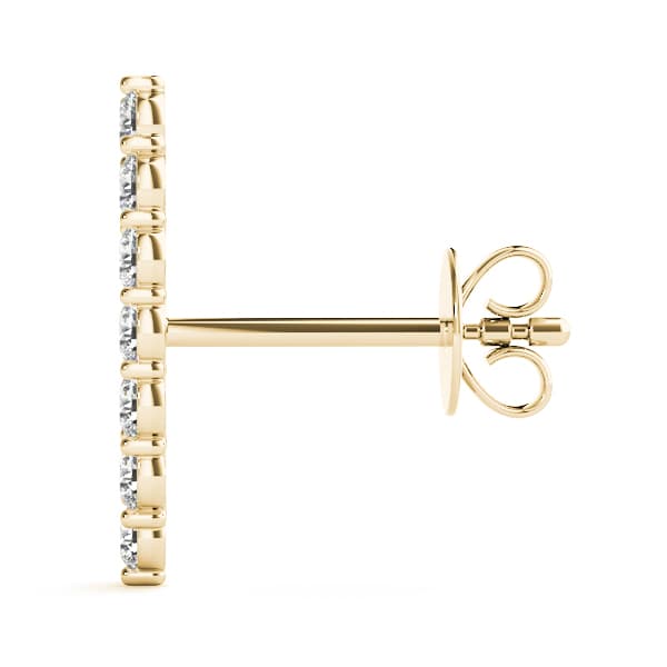 Curved Bar Earrings (5 ct. tw.), Side view in yellow gold
