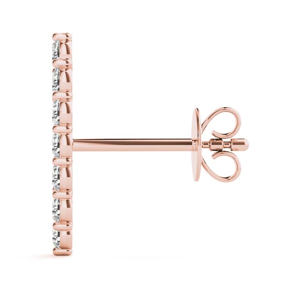 Curved Bar Earrings (5 ct. tw.), Side view in rose gold