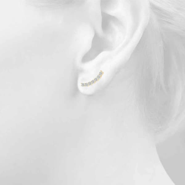 Curved Bar Earrings (5 ct. tw.), Top view in yellow gold
