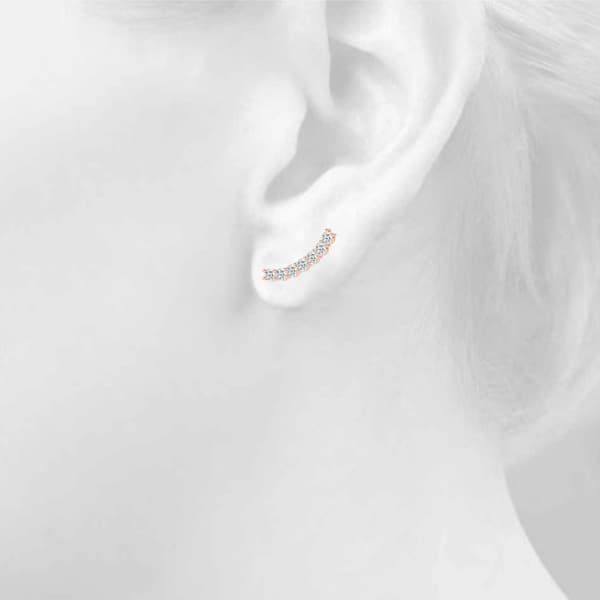 Curved Bar Earrings (5 ct. tw.), Top view in rose gold
