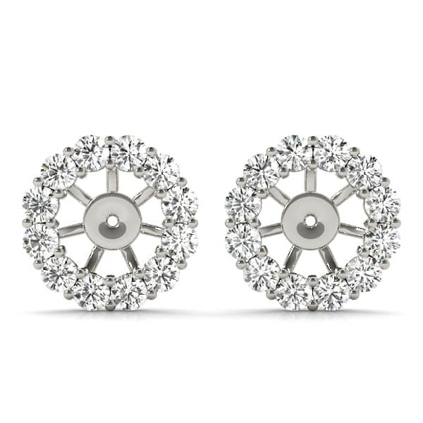 Earring Jacket for Round Studs — 1 CT — View 1