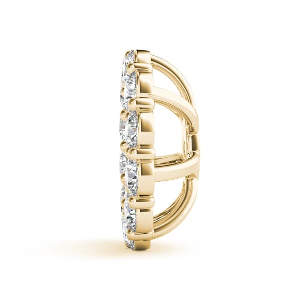Earring Jacket for Round Studs (0.84 ct. tw.), Side view in yellow gold