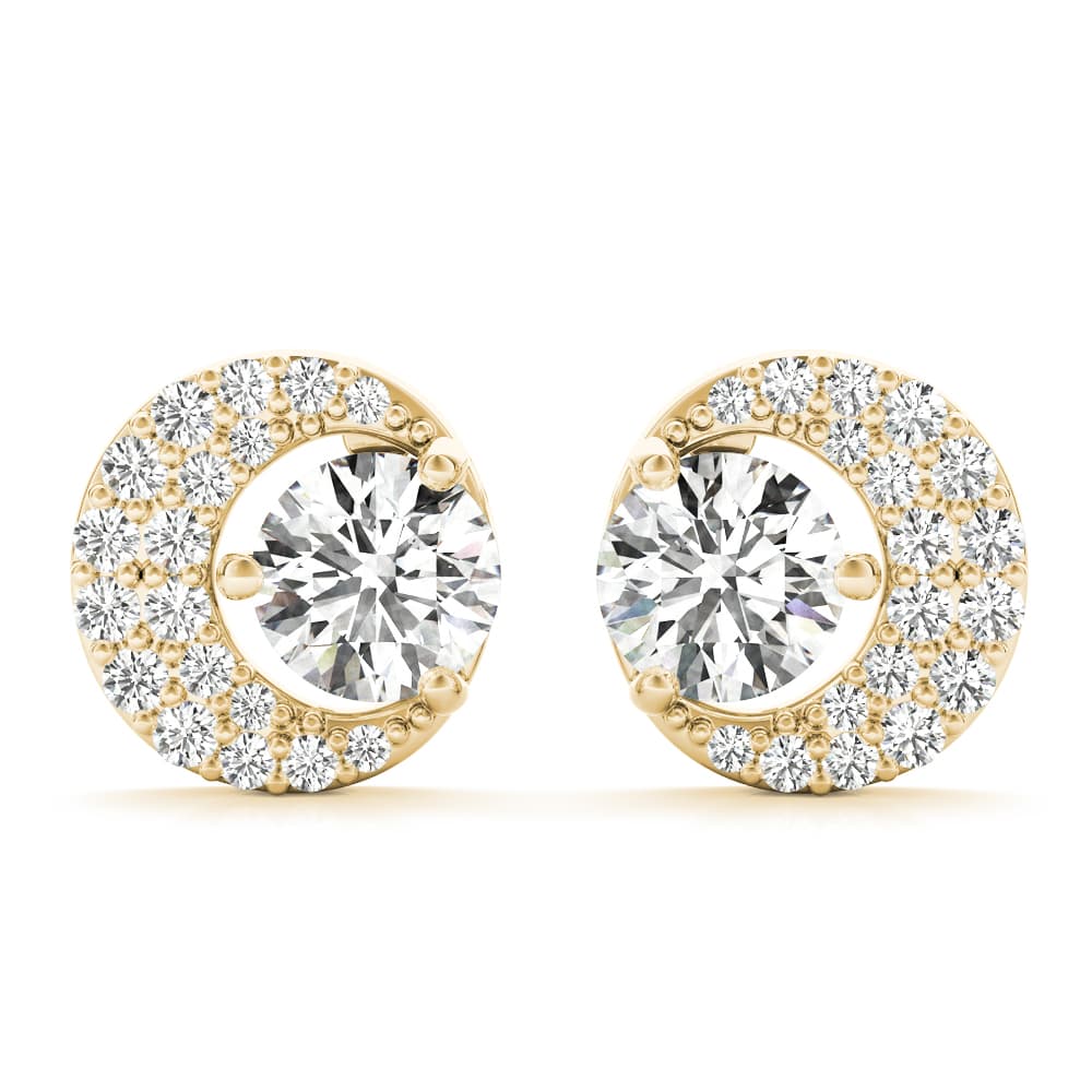 Fashion Half Moon Stud Earrings (1/4 ct. tw.), Front view in yellow gold
