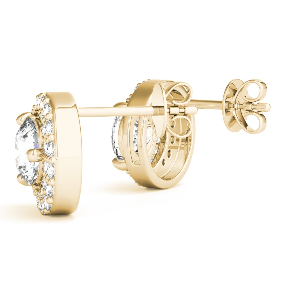 Fashion Half Moon Stud Earrings (1/4 ct. tw.), Angle view in yellow gold