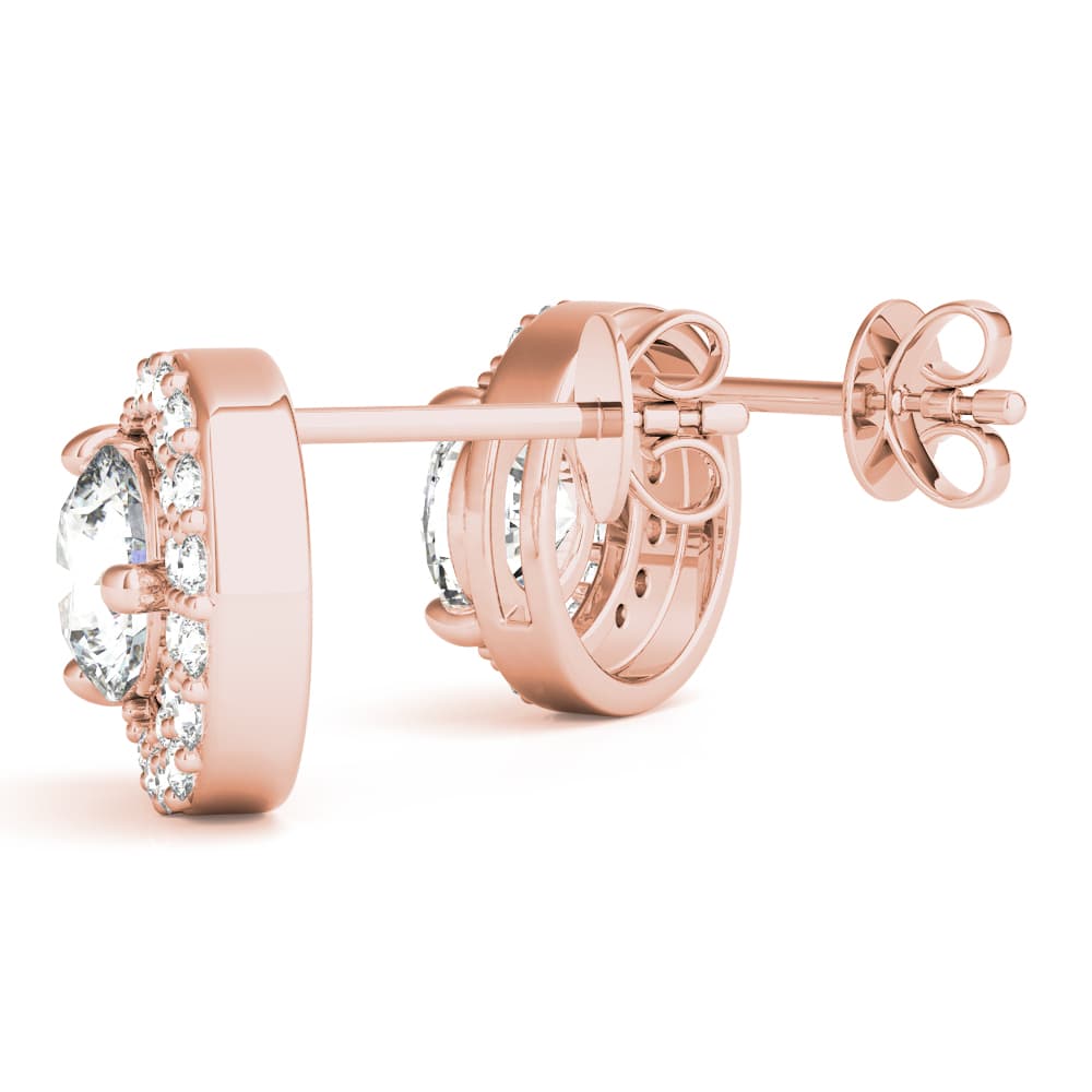 Fashion Half Moon Stud Earrings (0.41 ct. tw.), Angle view in rose gold