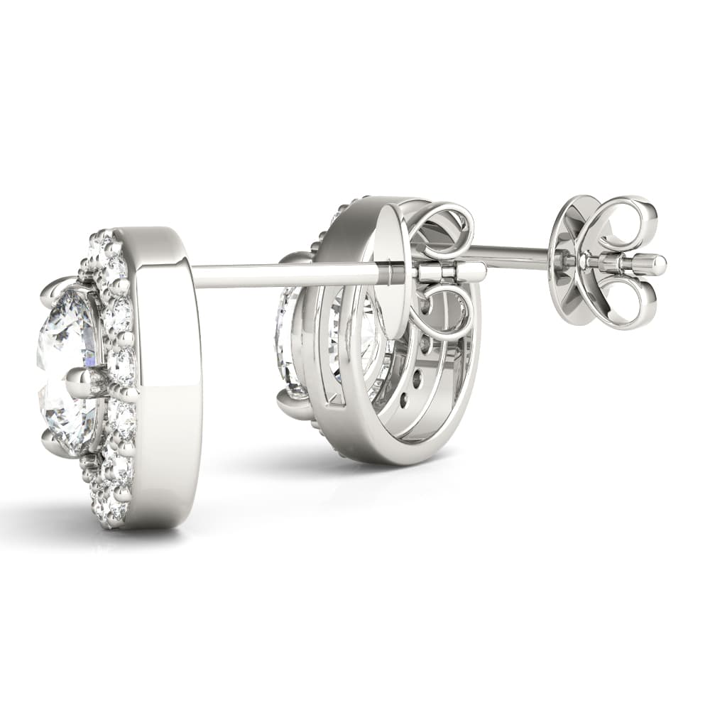 Fashion Half Moon Stud Earrings (0.17 ct. tw.), Angle view in white gold or platinum