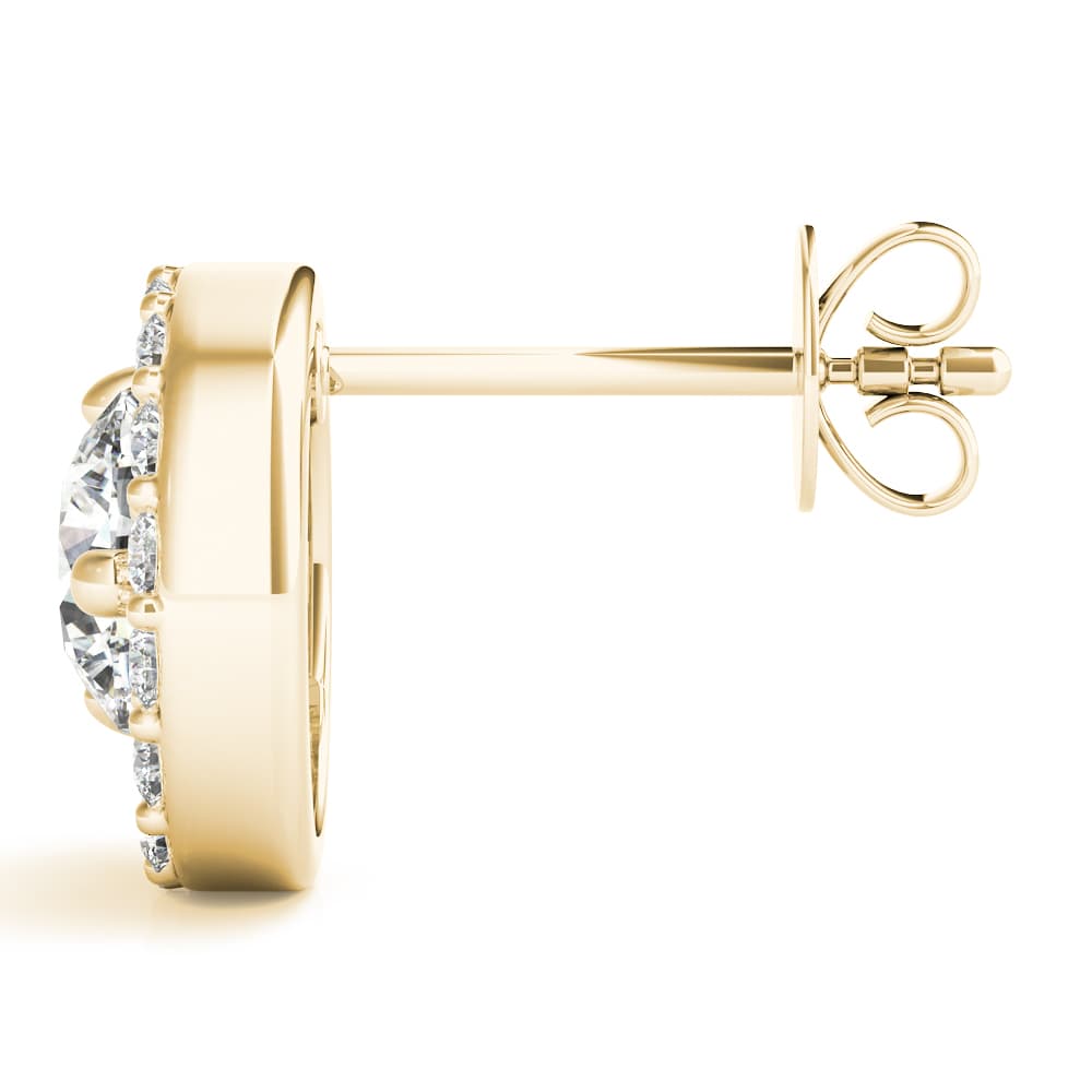 Fashion Half Moon Stud Earrings (1/4 ct. tw.), Side view in yellow gold