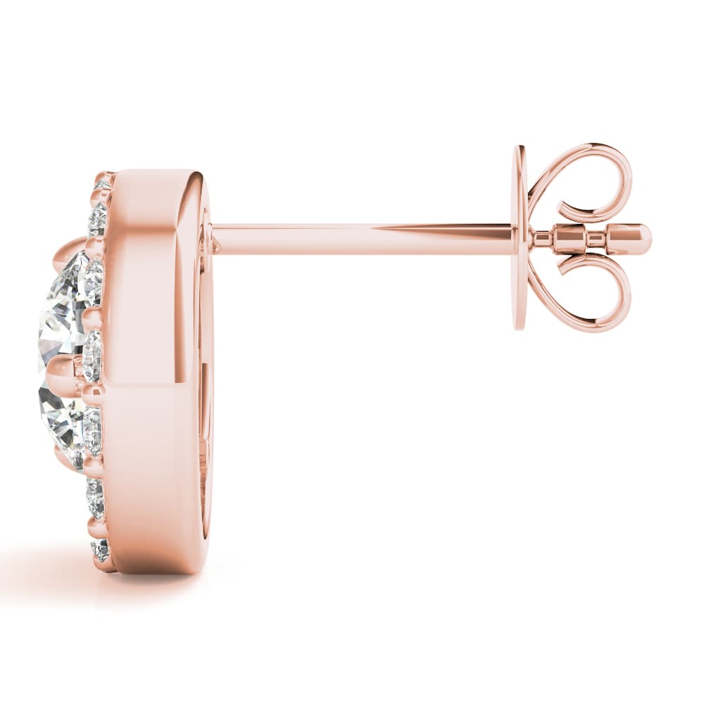 Fashion Half Moon Stud Earrings (0.41 ct. tw.), Side view in rose gold