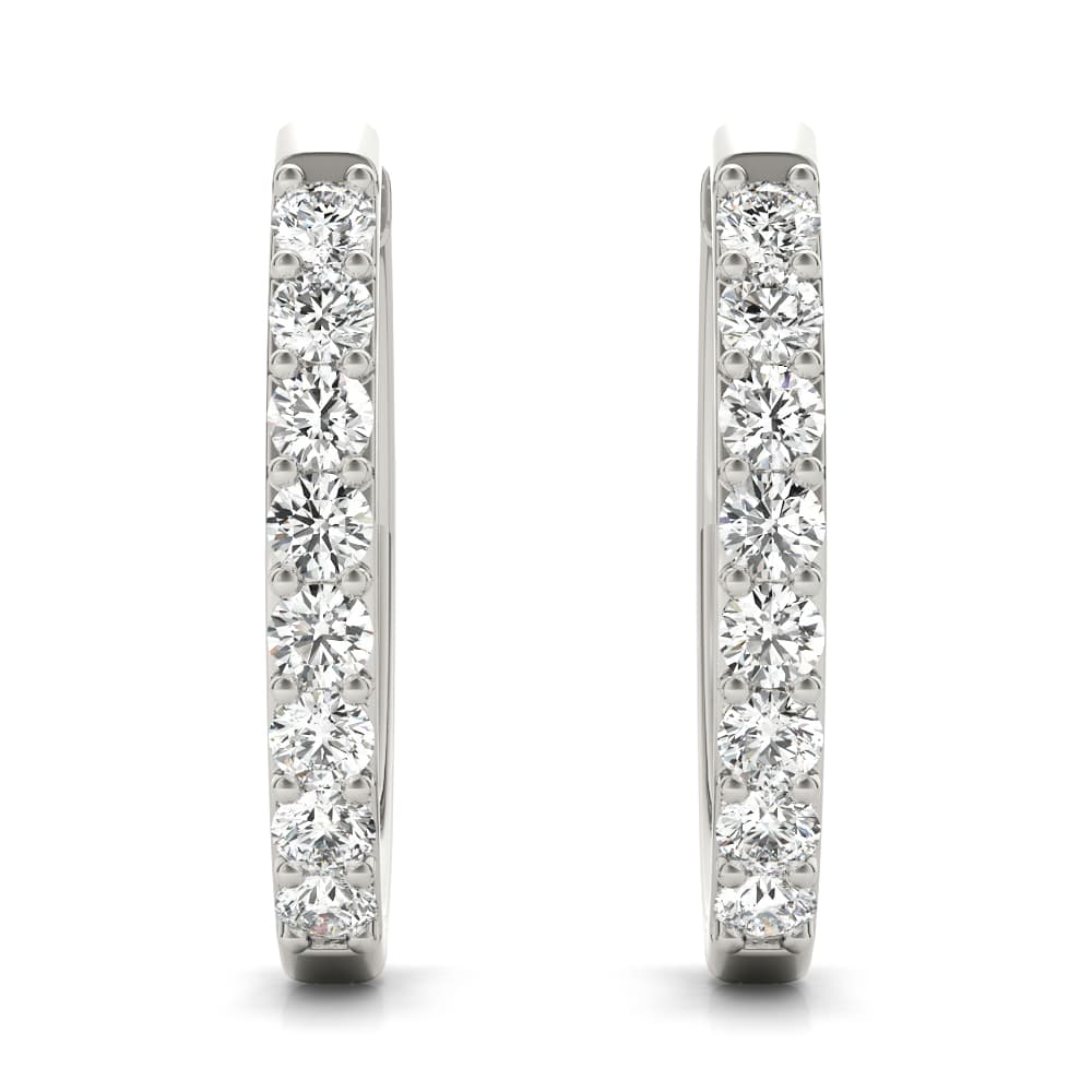 Shared-Prong Hoop Earrings — .03 CT — View 1