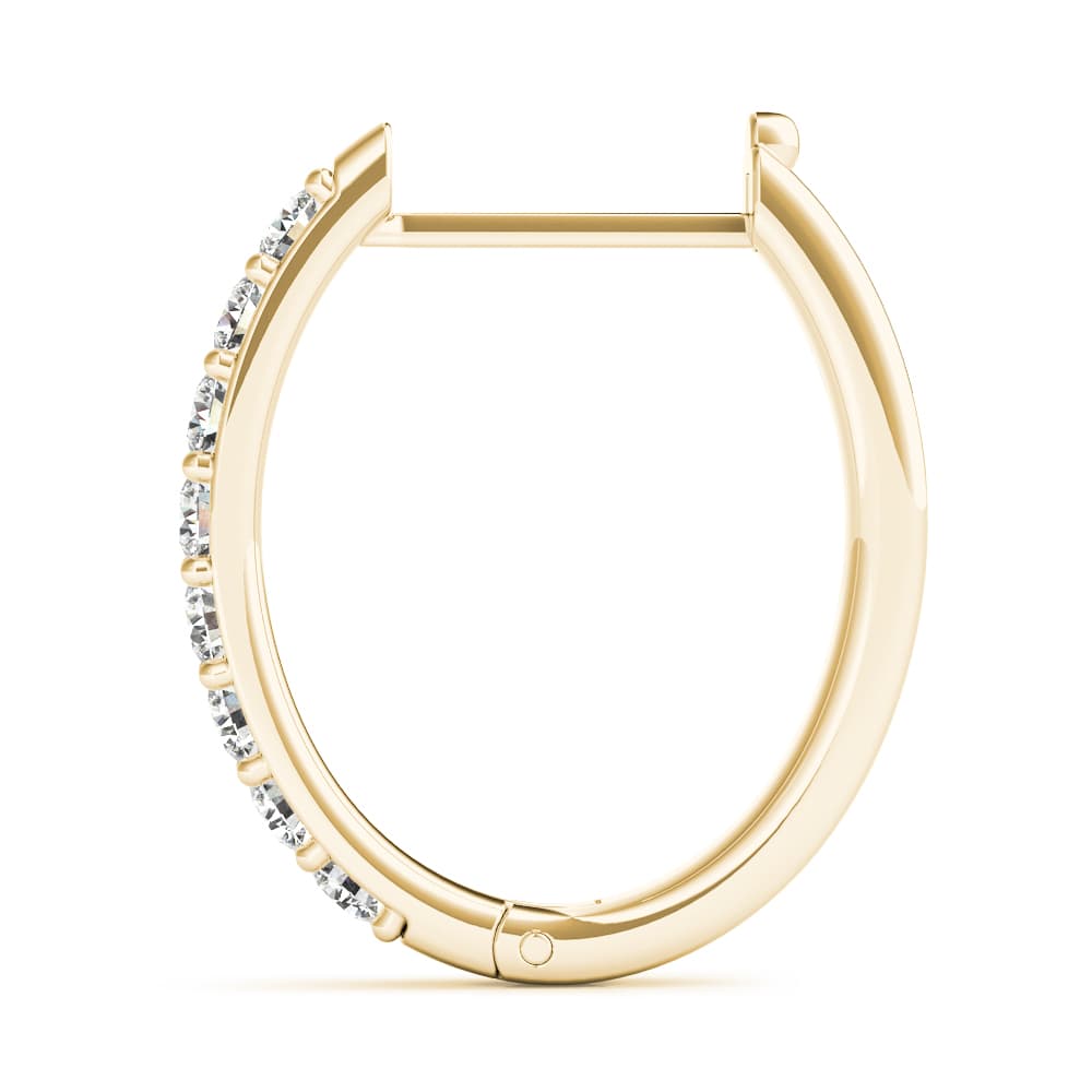 Shared-Prong Hoop Earrings (0.27 ct. tw.), Side view in yellow gold
