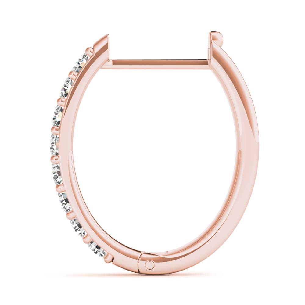 Shared-Prong Hoop Earrings (0.27 ct. tw.), Side view in rose gold