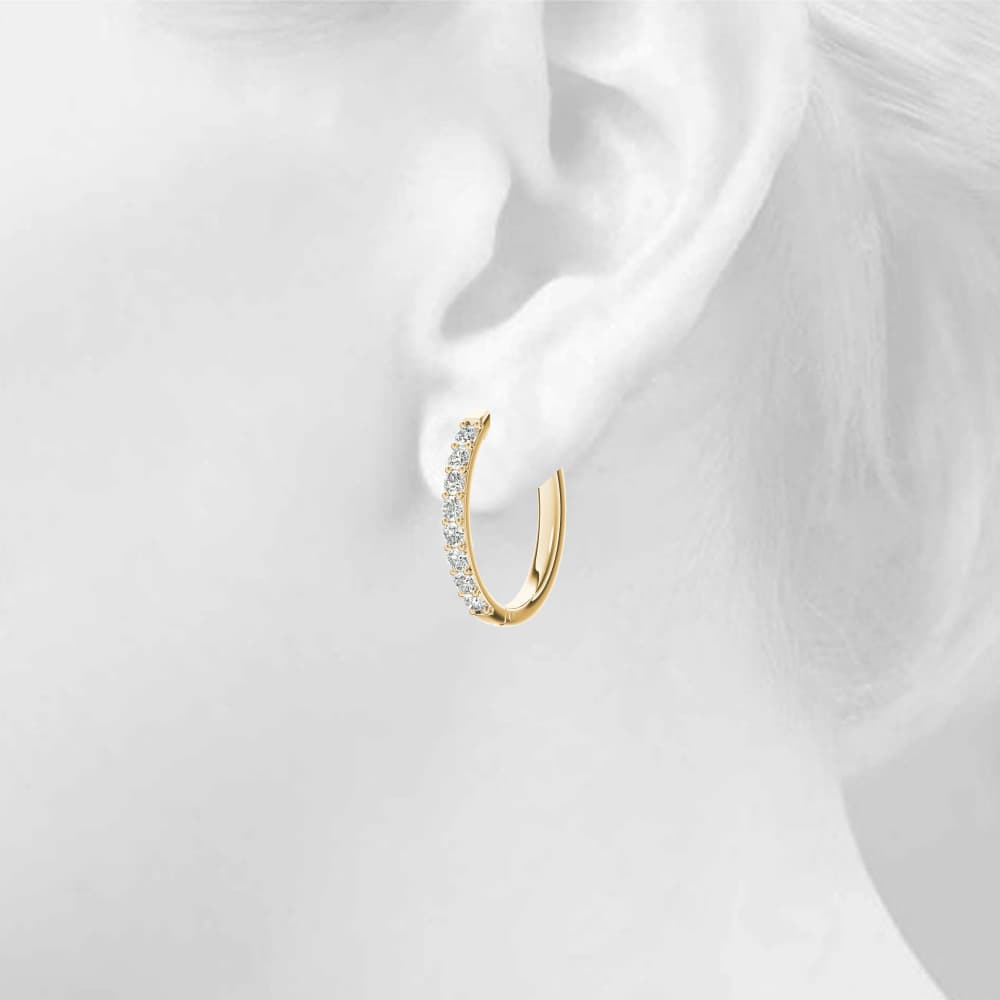 Shared-Prong Hoop Earrings (0.27 ct. tw.), Top view in yellow gold
