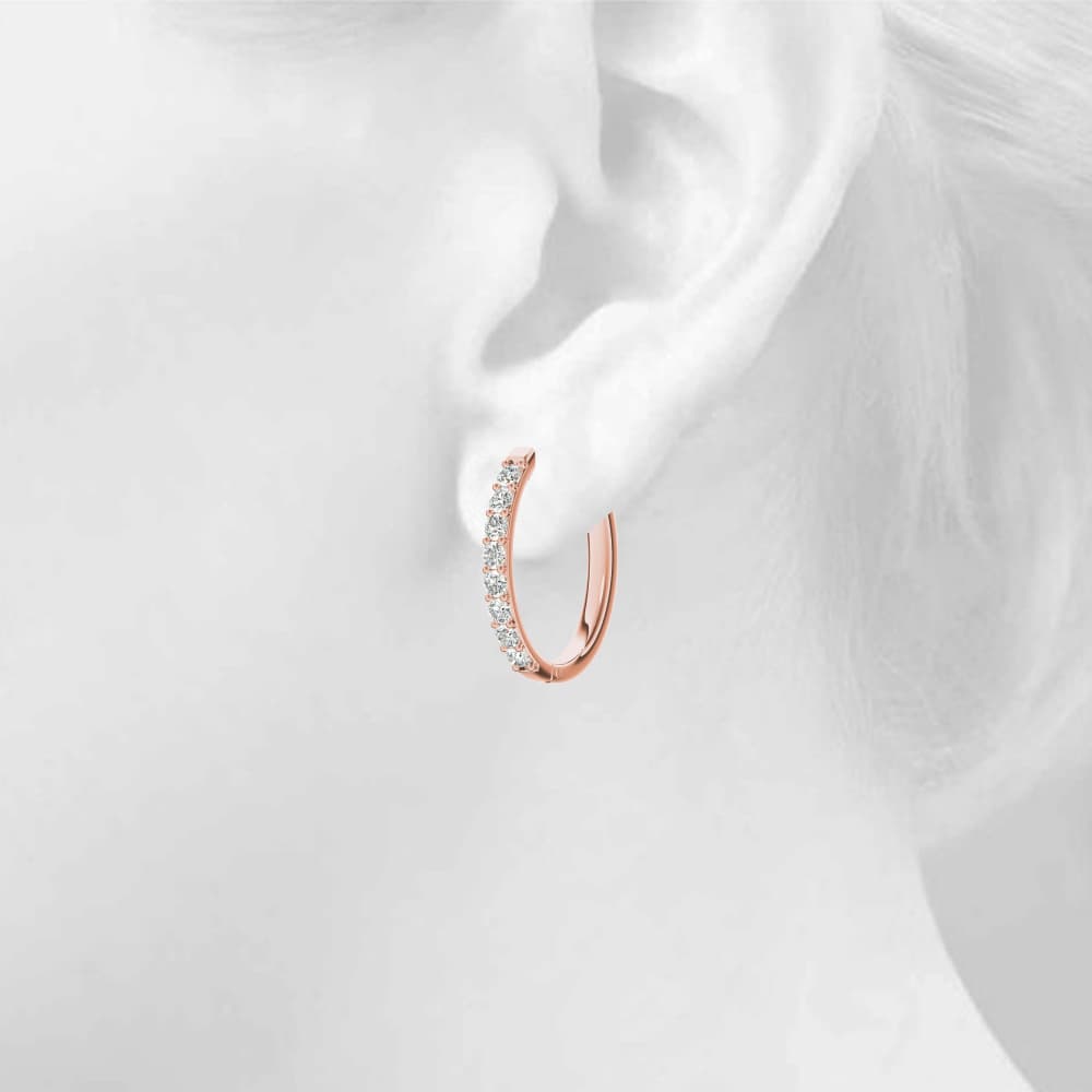 Shared-Prong Hoop Earrings (0.27 ct. tw.), Top view in rose gold