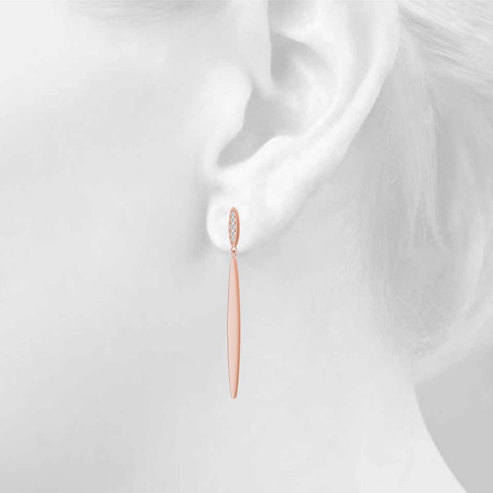 Fashion Earrings (0.08 ct. tw.), Top view in rose gold