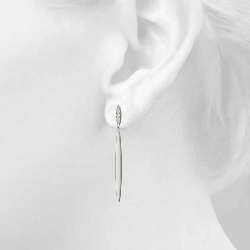 Fashion Earrings (0.08 ct. tw.), Top view in white gold or platinum