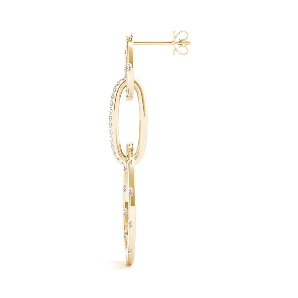 Fashion Earrings (0.44 ct. tw.), Side view in yellow gold