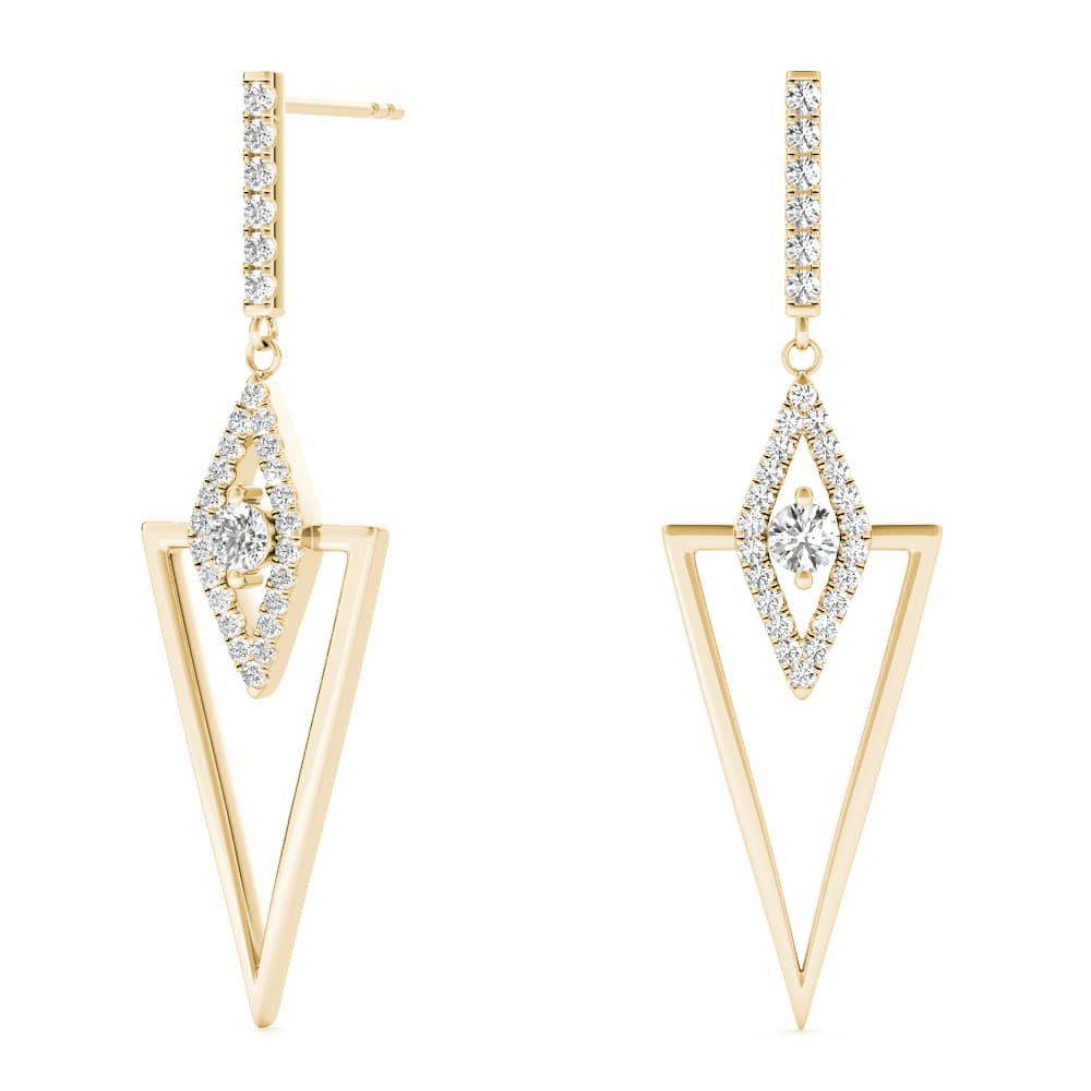 Fashion Earrings (0.27 ct. tw.), On hand view in yellow gold