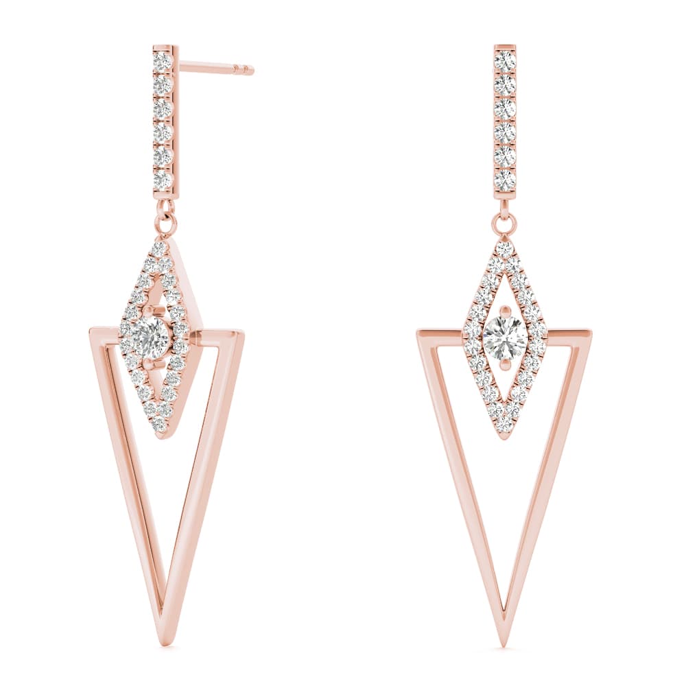 Fashion Earrings (0.27 ct. tw.), On hand view in rose gold