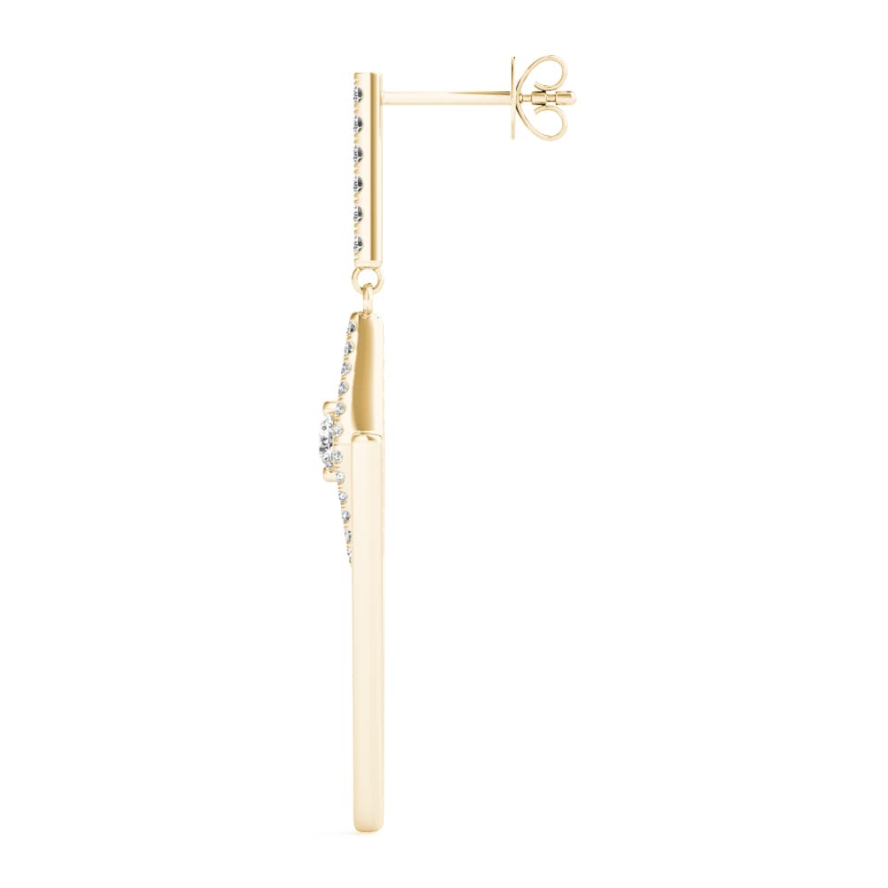Fashion Earrings (0.27 ct. tw.), Side view in yellow gold