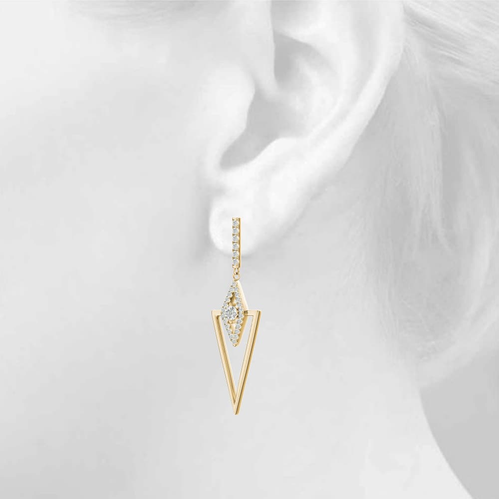 Fashion Earrings (0.27 ct. tw.), Top view in yellow gold