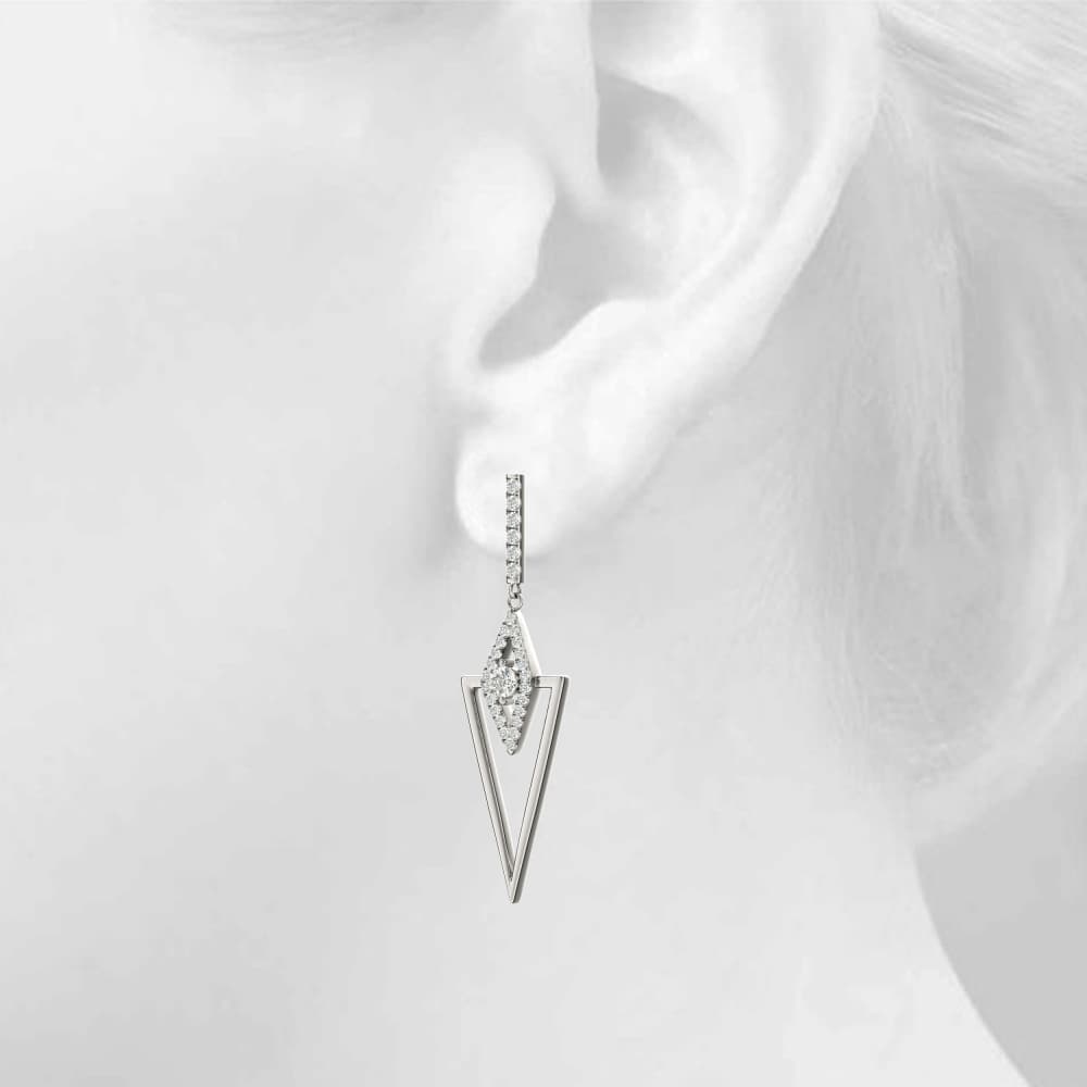 Fashion Earrings (0.27 ct. tw.), Top view in white gold or platinum