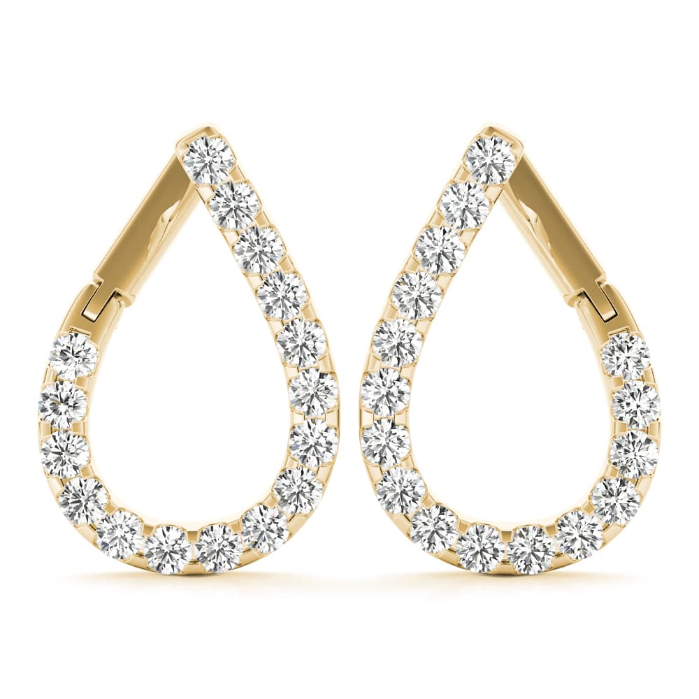 Fashion Pear Shaped Earrings — 1/2 CT,LEFT (1/3 ct. tw.), Front view in yellow gold