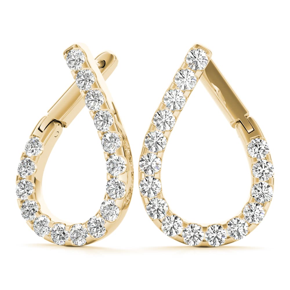 Fashion Pear Shaped Earrings — 1/2 CT,LEFT (1/3 ct. tw.), Angle view in yellow gold