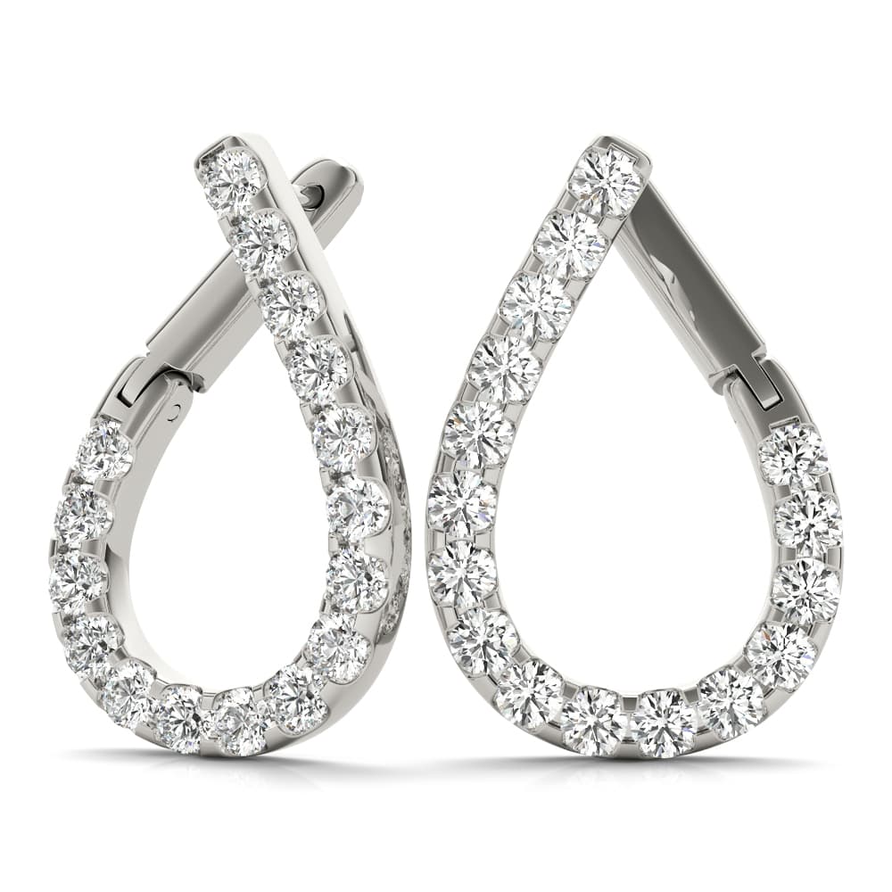 Fashion Pear Shaped Earrings — 1/2 CT,LEFT (1/3 ct. tw.), Angle view in white gold or platinum