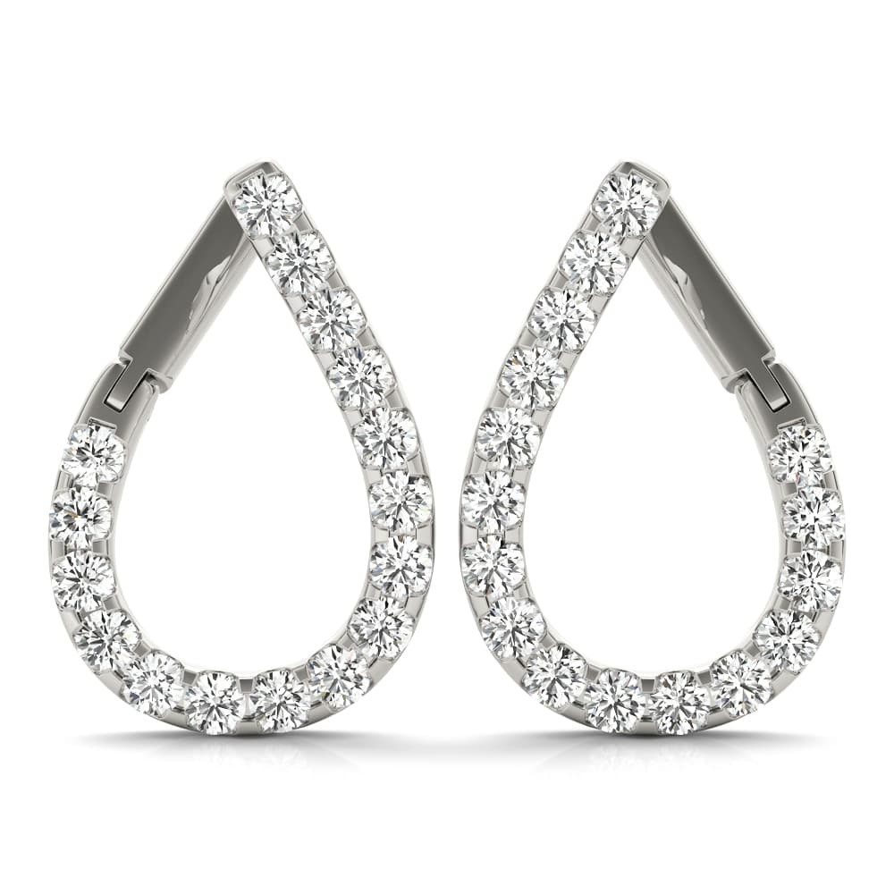 Fashion Pear Shaped Earrings — 1/2 CT,LEFT — View 1