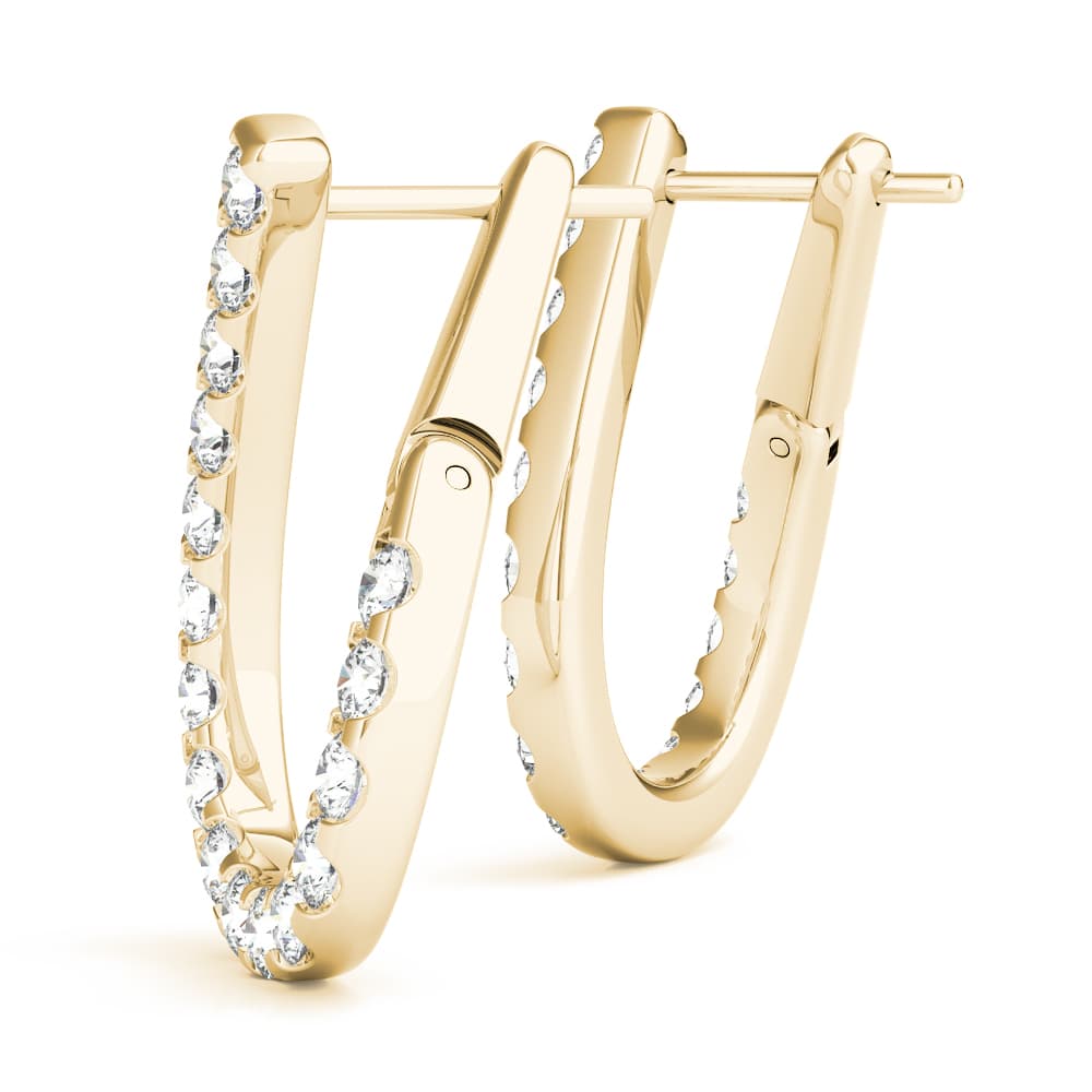 Fashion Pear Shaped Earrings — 1/2 CT,LEFT (1/3 ct. tw.), On hand view in yellow gold