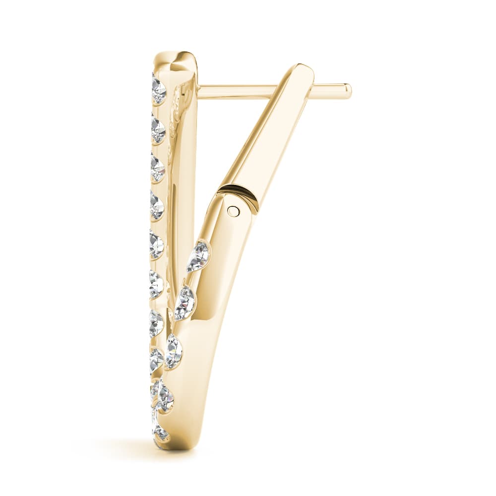 Fashion Pear Shaped Earrings — 1/2 CT,LEFT (1/3 ct. tw.), Side view in yellow gold