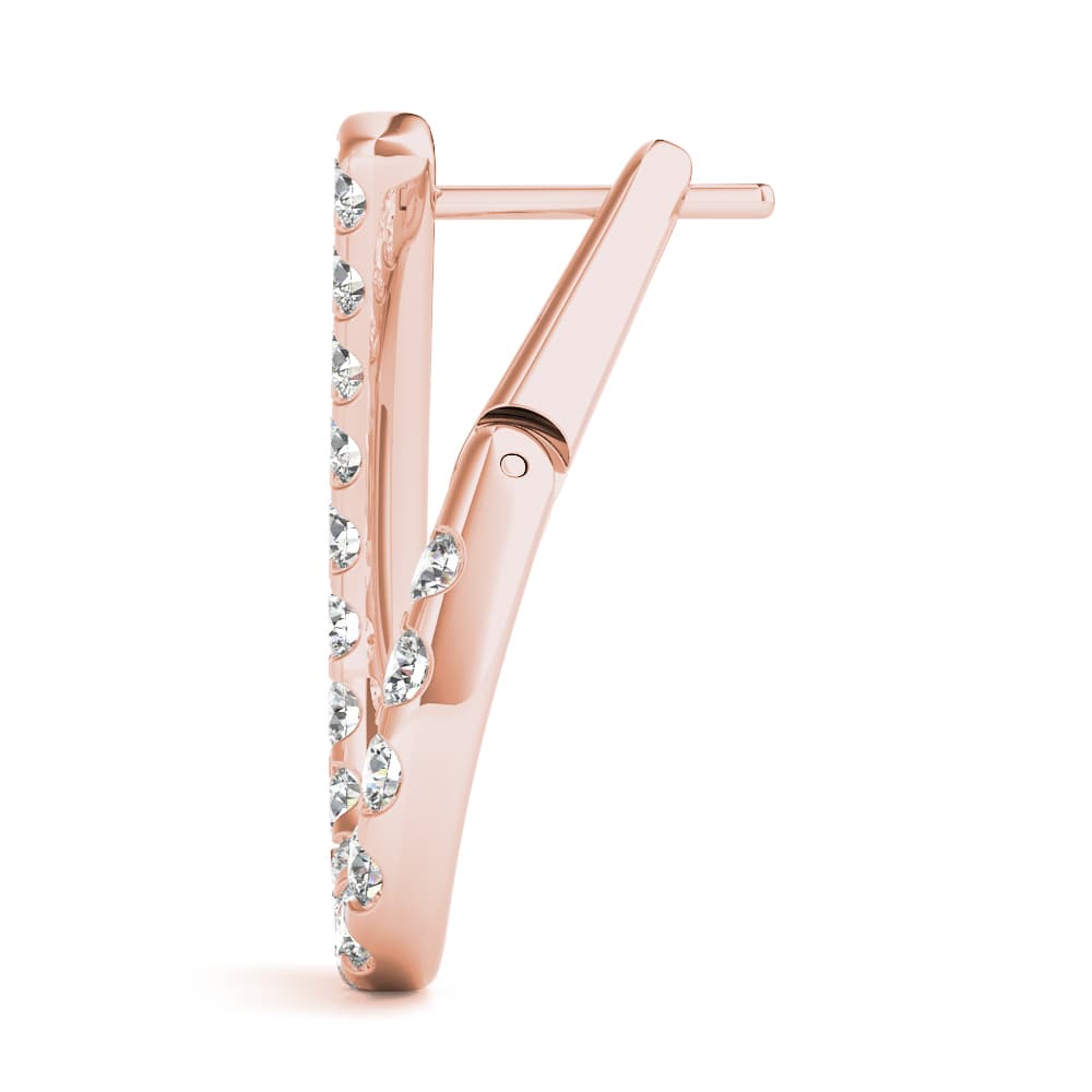Fashion Pear Shaped Earrings — 5/8 CT,LEFT (5/8 ct. tw.), Side view in rose gold