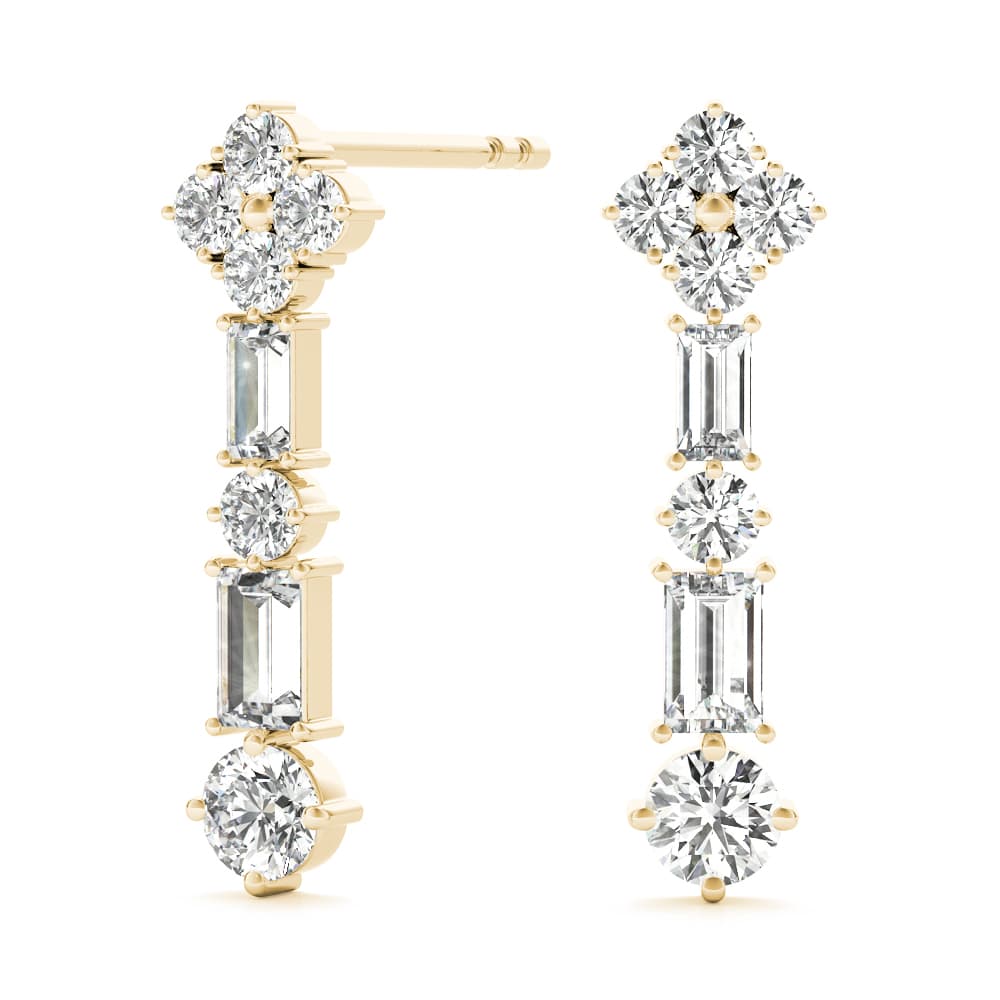 Fashion Earrings (1/3 ct. tw.), Angle view in yellow gold