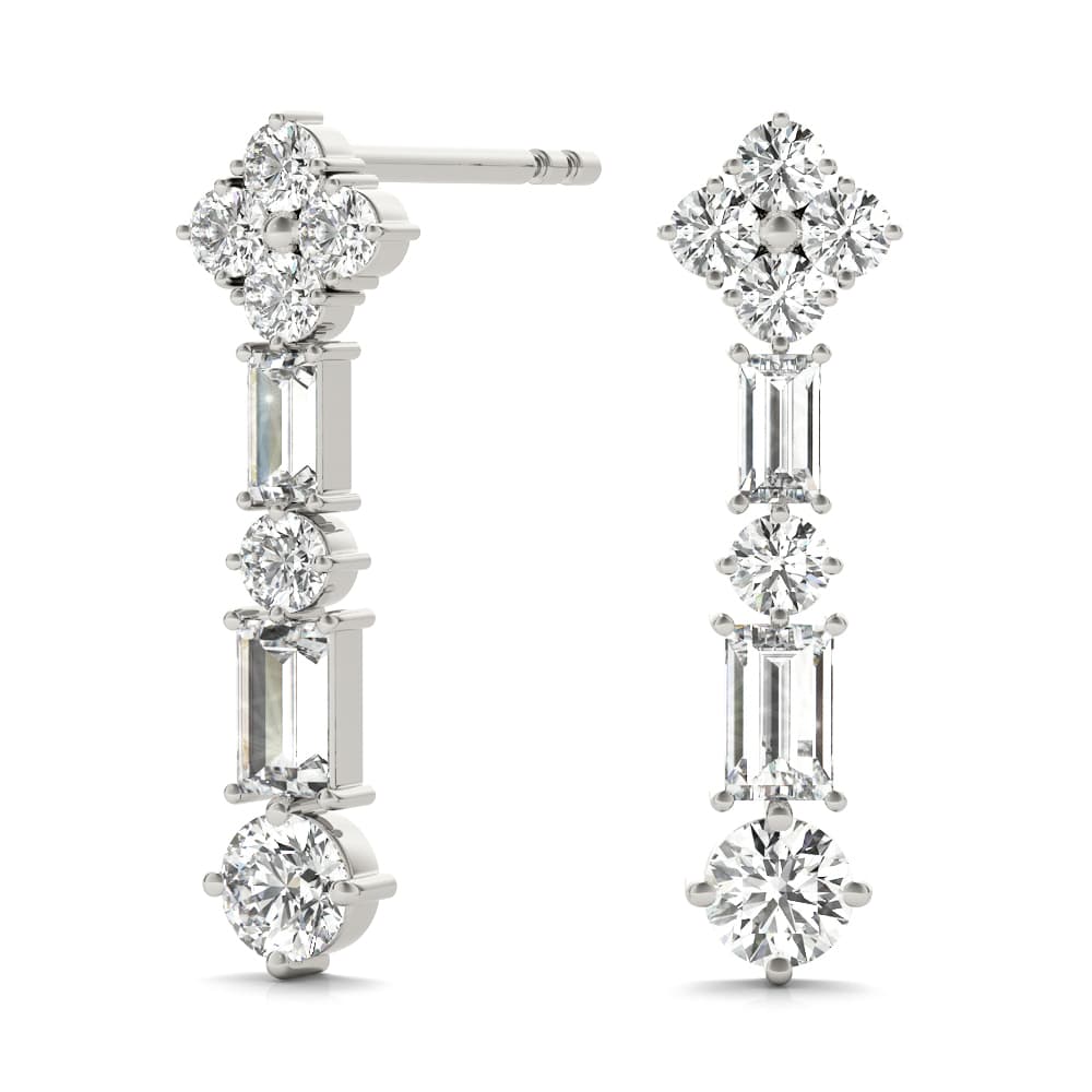 Fashion Earrings (1/3 ct. tw.), Angle view in white gold or platinum