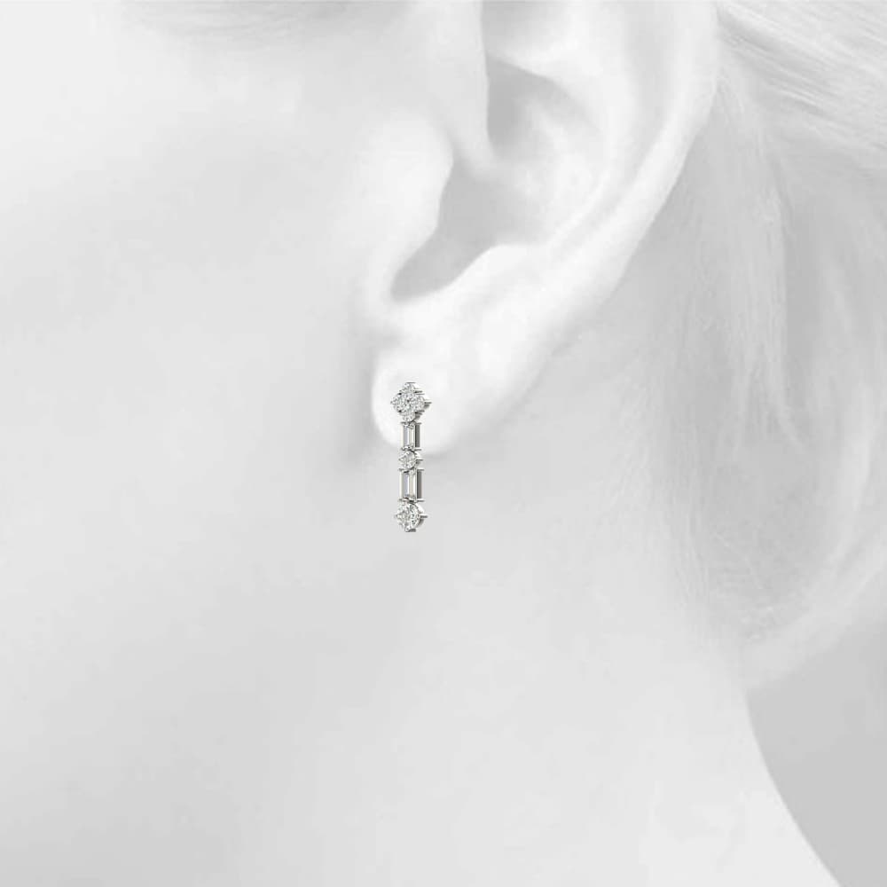 Fashion Earrings (1/3 ct. tw.), Top view in white gold or platinum