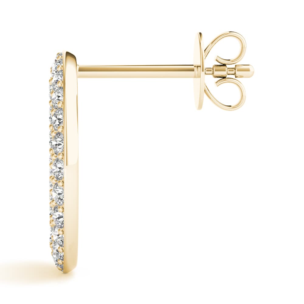 Peace Sign Fashion Earrings (0.29 ct. tw.), Side view in yellow gold