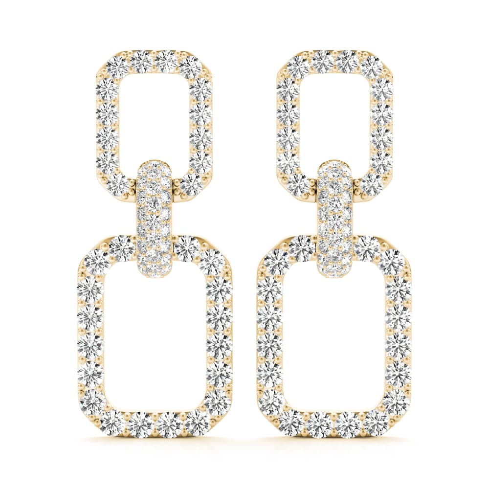 Chain Link Drop Fashion Earrings (1.03 ct. tw.), Front view in yellow gold