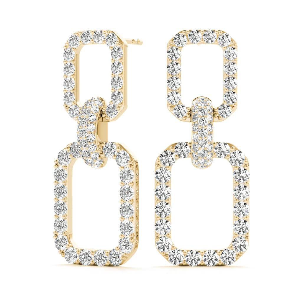 Chain Link Drop Fashion Earrings (1.03 ct. tw.), Angle view in yellow gold