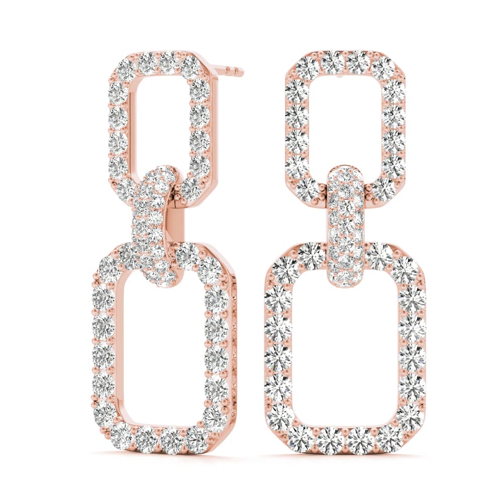 Chain Link Drop Fashion Earrings (1.03 ct. tw.), Angle view in rose gold