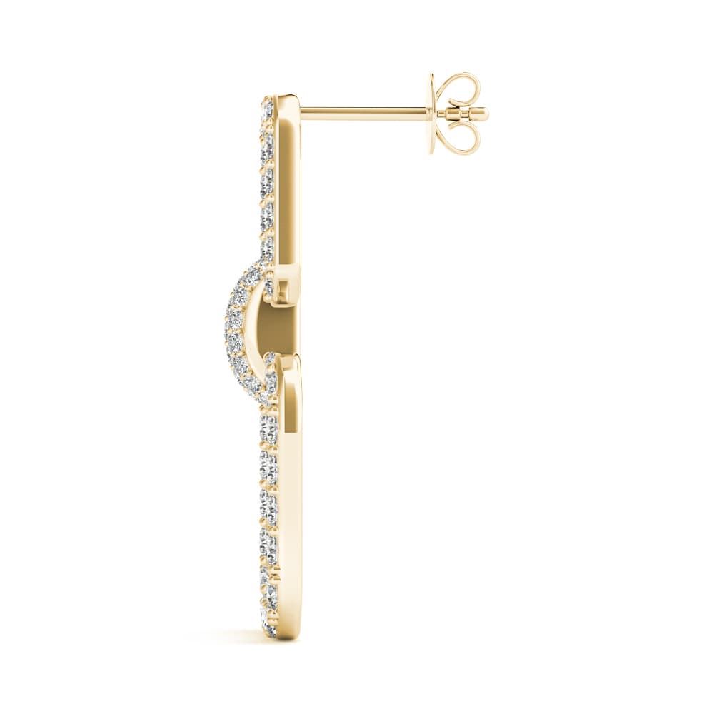 Chain Link Drop Fashion Earrings (1.03 ct. tw.), Side view in yellow gold
