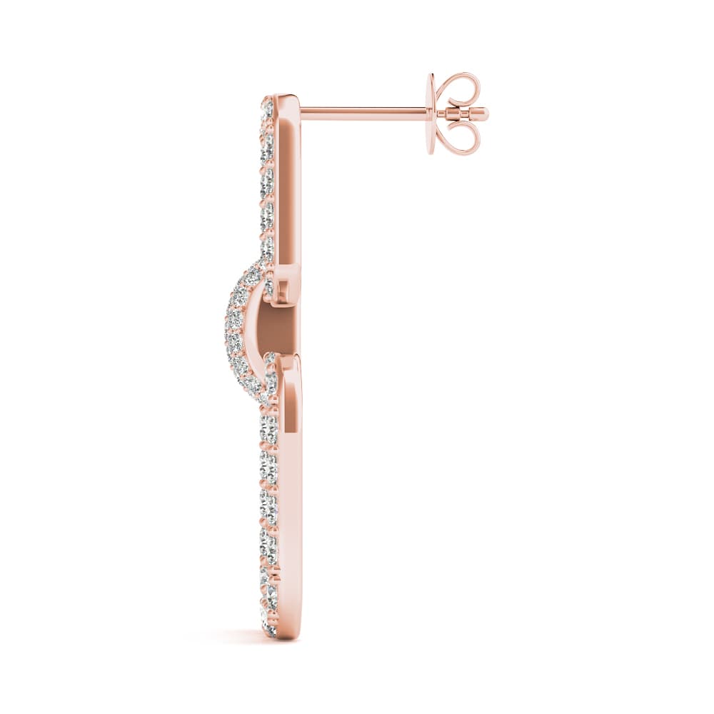 Chain Link Drop Fashion Earrings (1.03 ct. tw.), Side view in rose gold