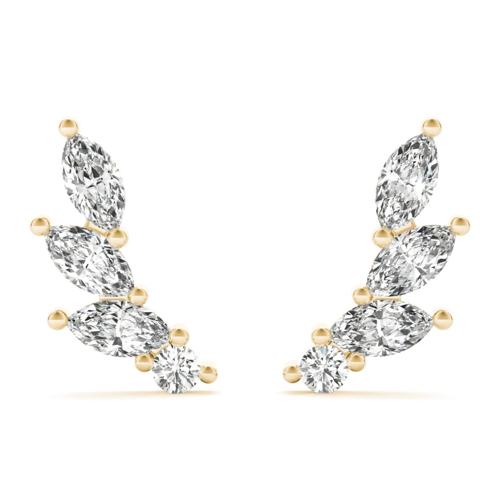 Marquise Ear Climbers (1/3 ct. tw.), Front view in yellow gold
