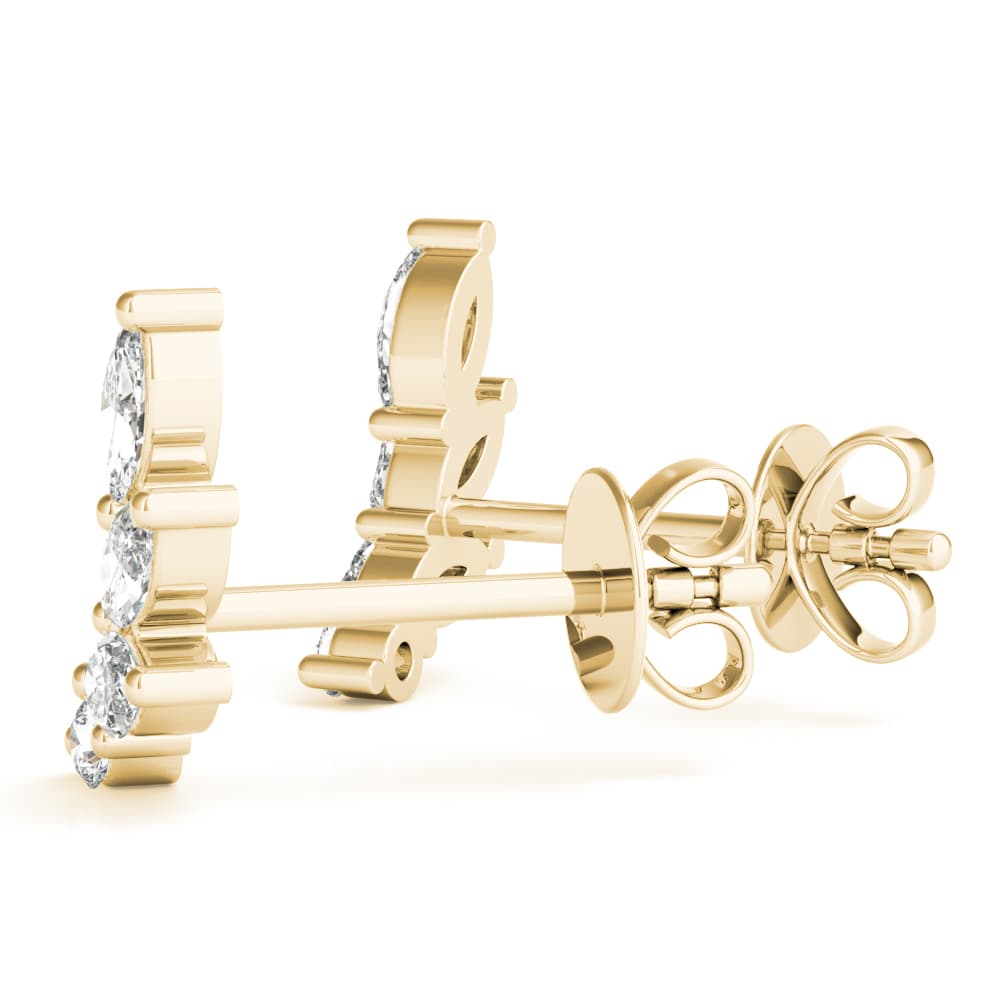 Marquise Ear Climbers (1/3 ct. tw.), Angle view in yellow gold