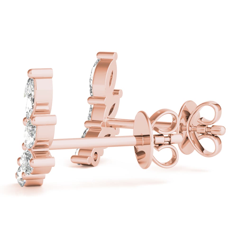 Marquise Ear Climbers (1/3 ct. tw.), Angle view in rose gold