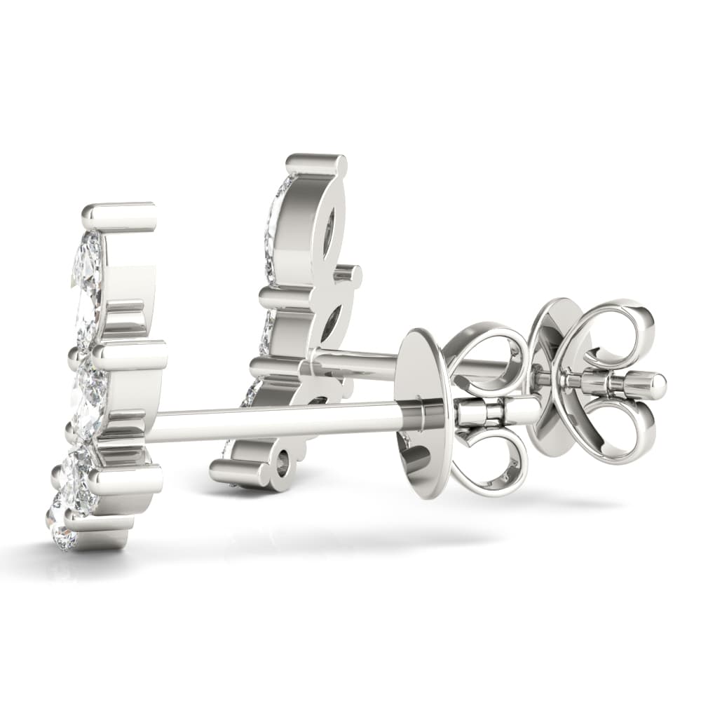 Marquise Ear Climbers (1/3 ct. tw.), Angle view in white gold or platinum