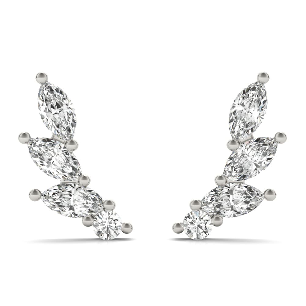 Marquise Shape Ear Climbers — View 1