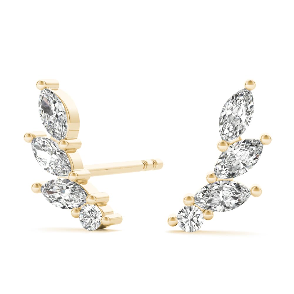 Marquise Ear Climbers (1/3 ct. tw.), On hand view in yellow gold