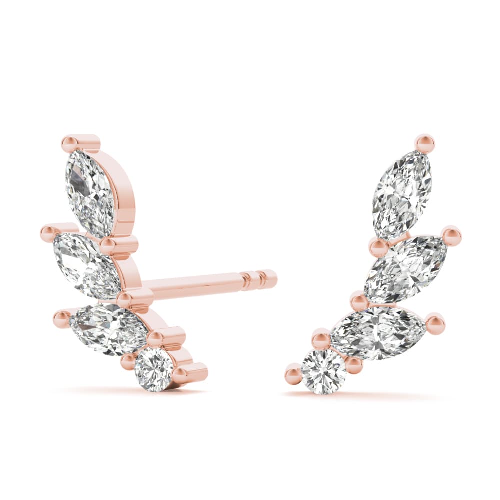 Marquise Ear Climbers (1/3 ct. tw.), On hand view in rose gold