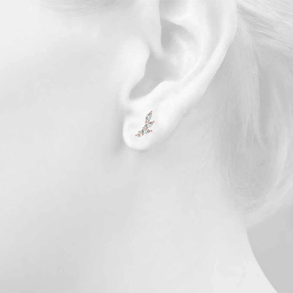 Marquise Ear Climbers (1/3 ct. tw.), Top view in rose gold