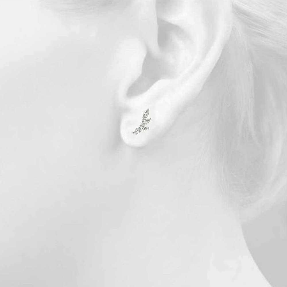 Marquise Ear Climbers (1/3 ct. tw.), Top view in white gold or platinum
